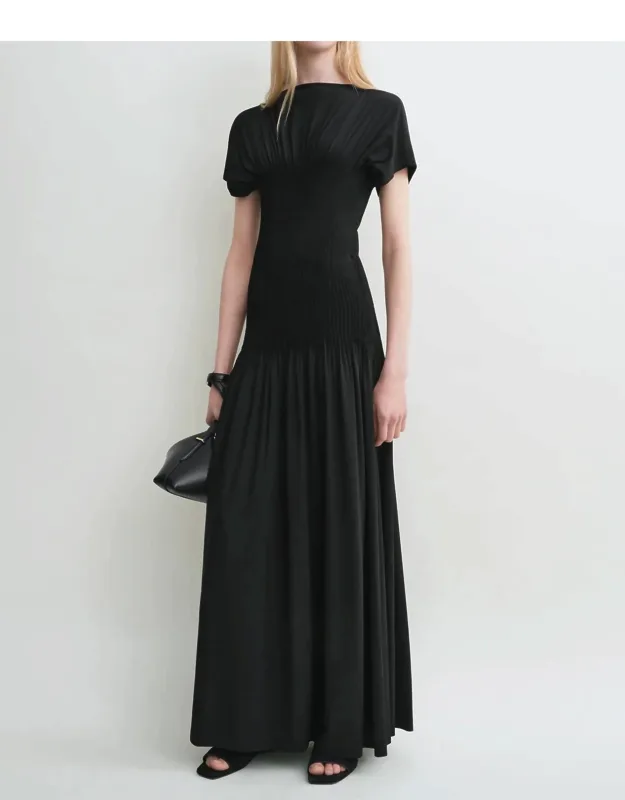 Knife-pleated Jersey Dress