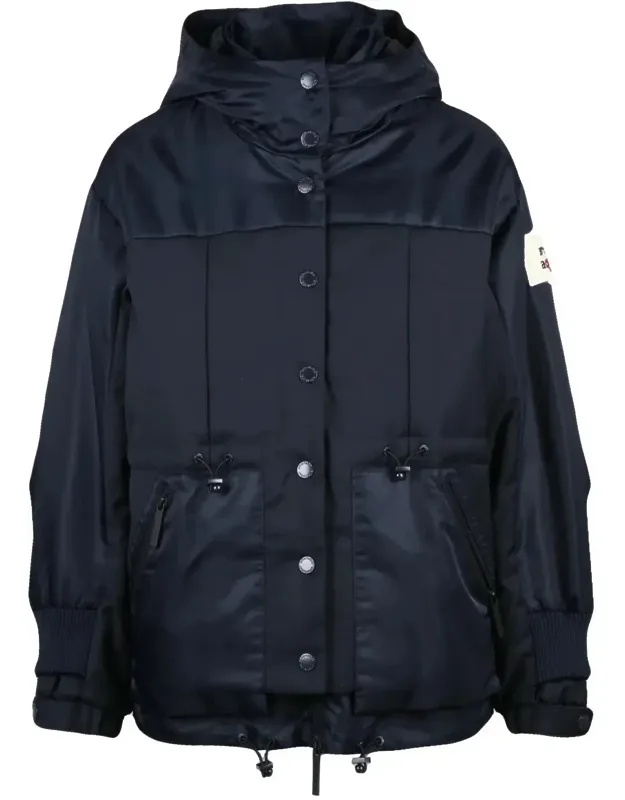 Padded Short Jacket With High Collar And Adjustable Features