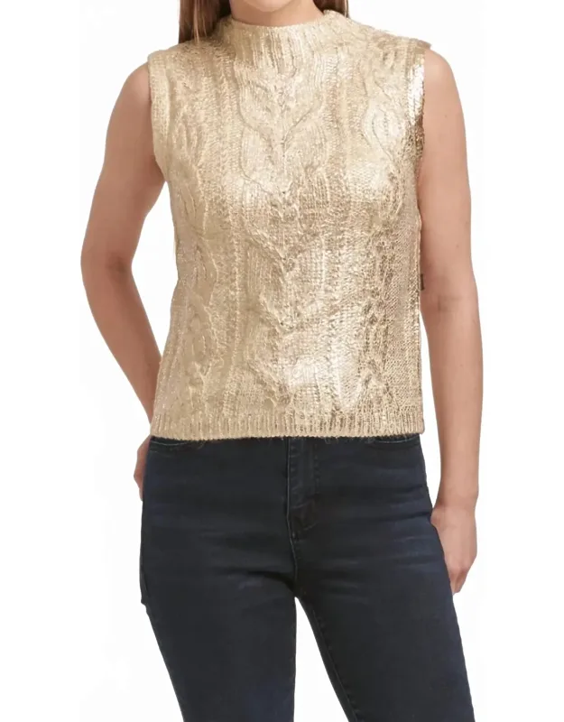 Tatiana Round Neck Sleeveless Fitted Sweater