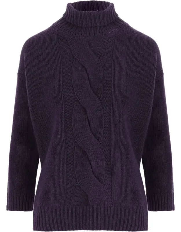 Cable-knit Turtleneck Sweater