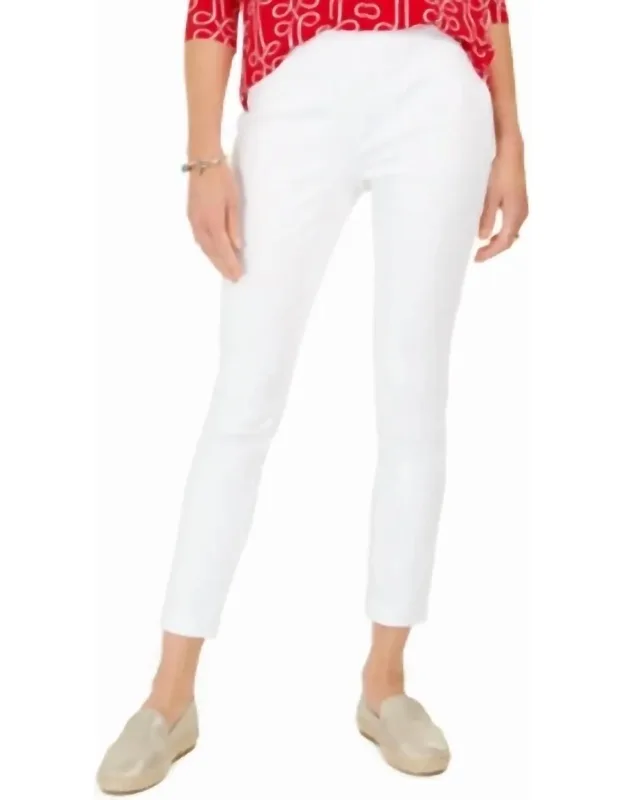 Twill Tummy Control Cropped Pants
