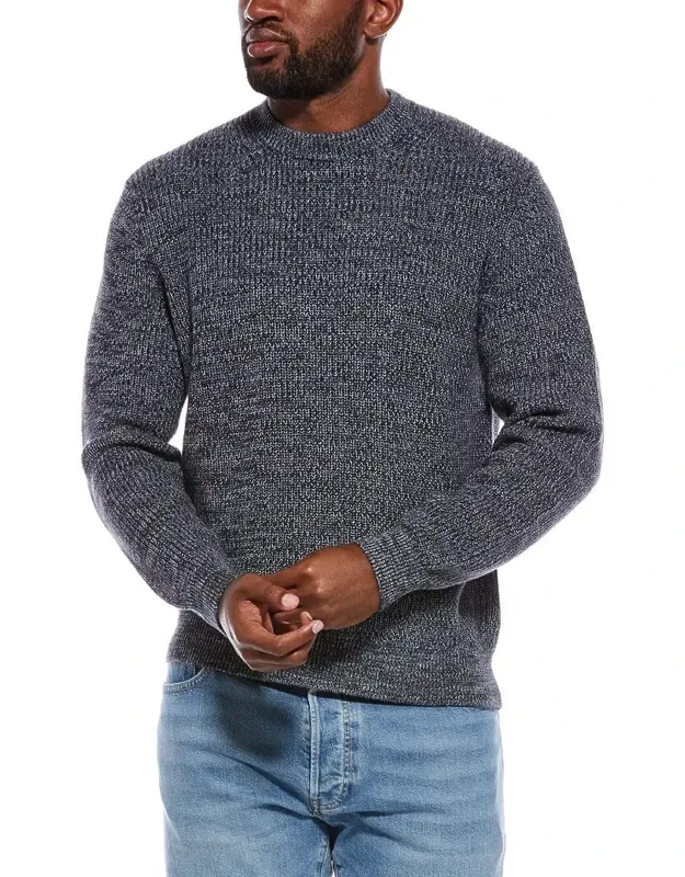 Marled Shaker Stitch Crewneck Sweater