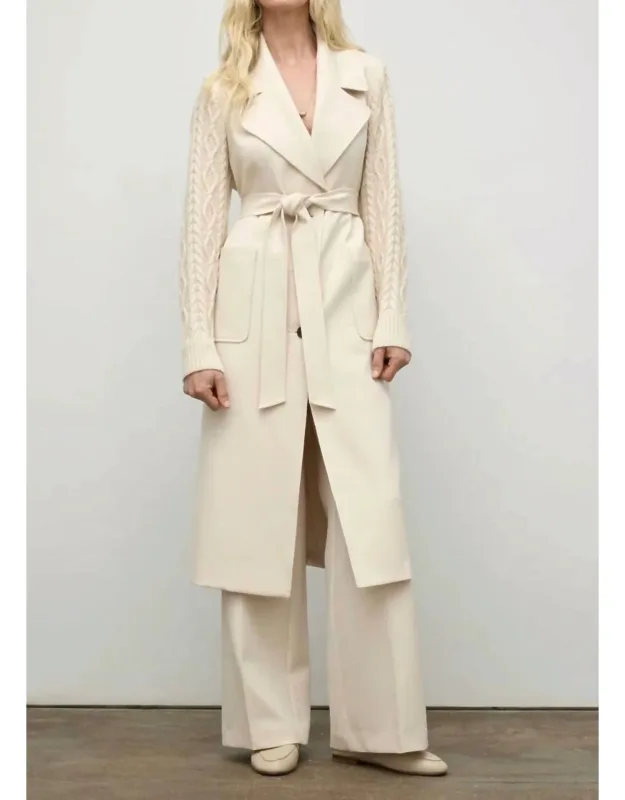 Cable Knit Sleeve Coat