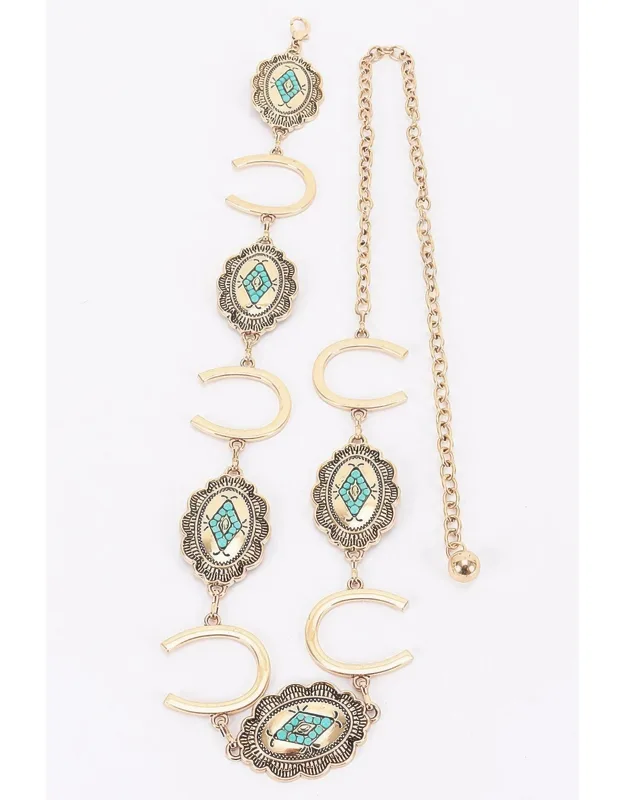Horseshoe Concho Chain Belt
