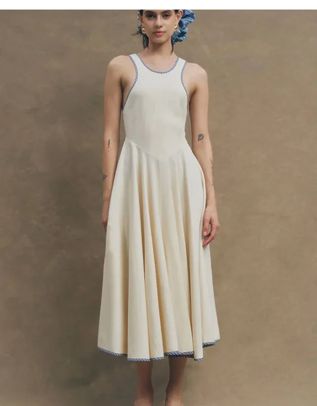 Open Back Midi Swing Dress
