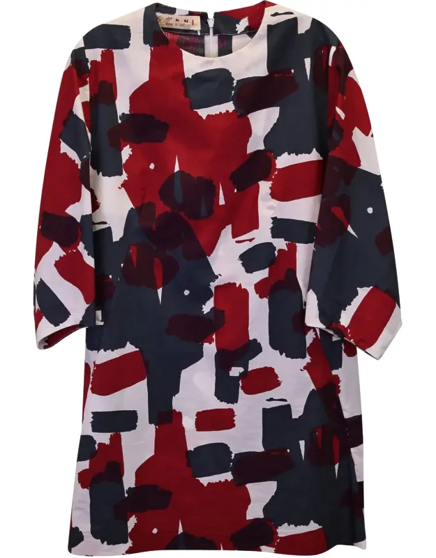 Abstract-print Mini Dress