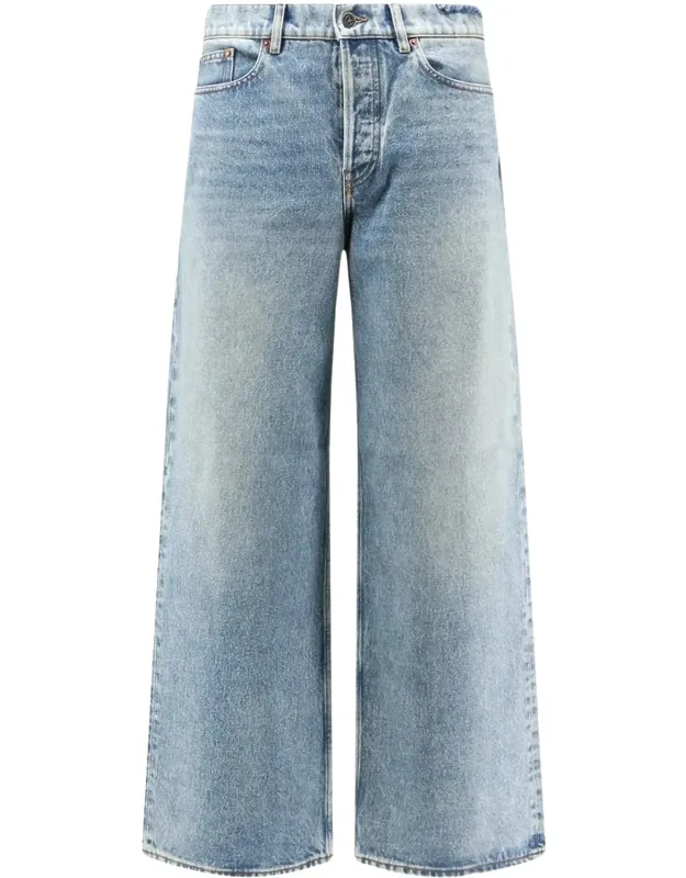 Light Blue Denim Wide-leg Jeans