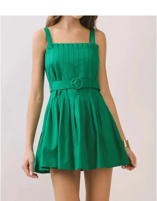 Pleated Bodice Mini Dress