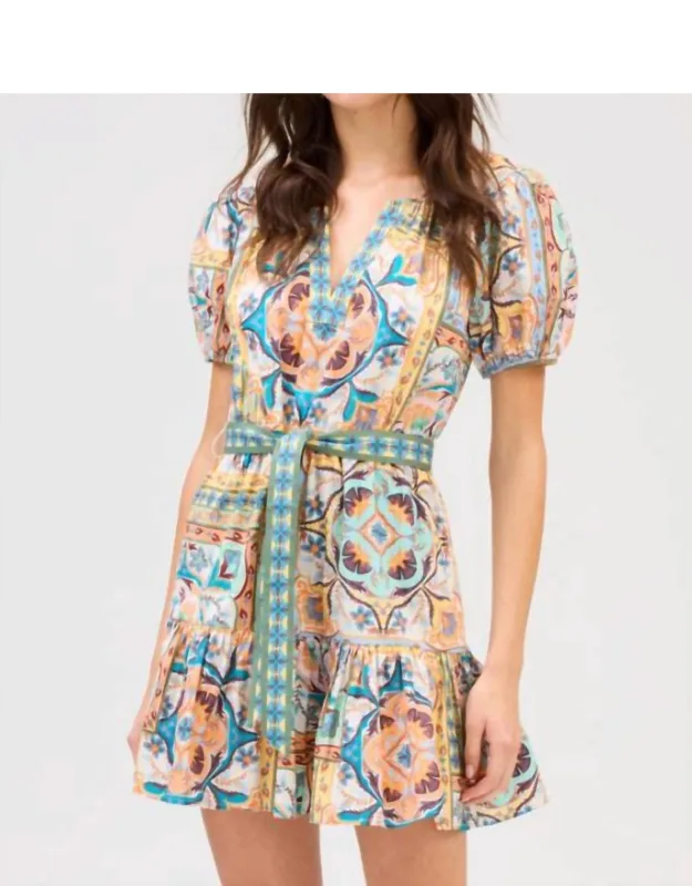 Mini Dress In Scarf Print