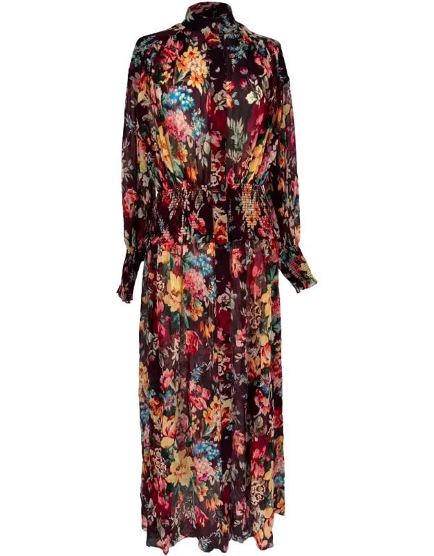 Floral-print Long Sleeve Maxi Dress
