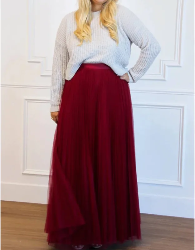 Pleated Maxi Skirt
