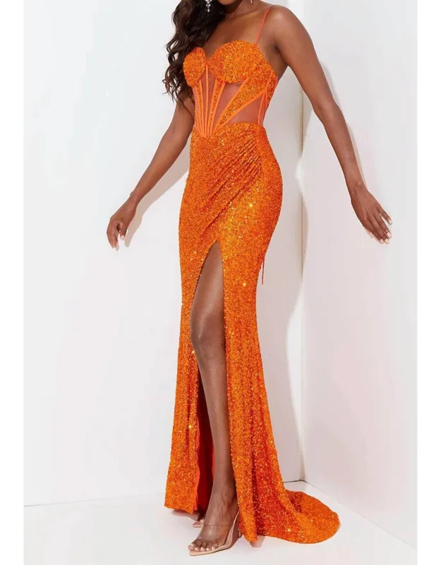 Spaghetti Strap Bustier Prom Dress