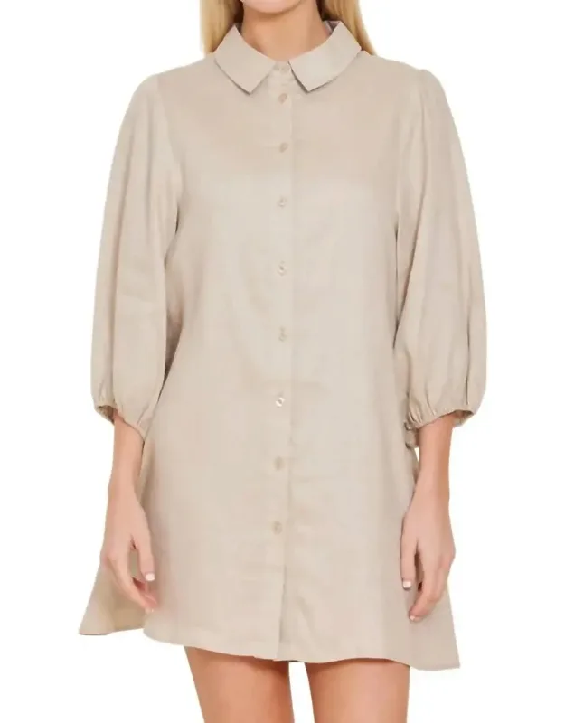 Exaggerated Balloon Sleeve Dress