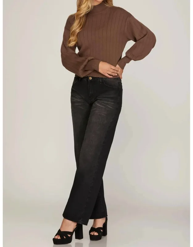 Long Sleeve Mock Neck Sweater