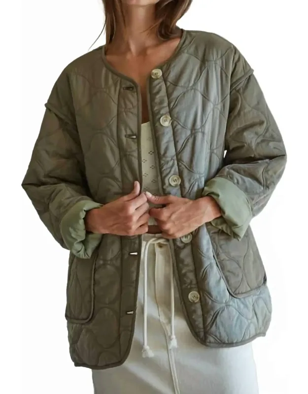 Woven Nylon Quilted Jacket