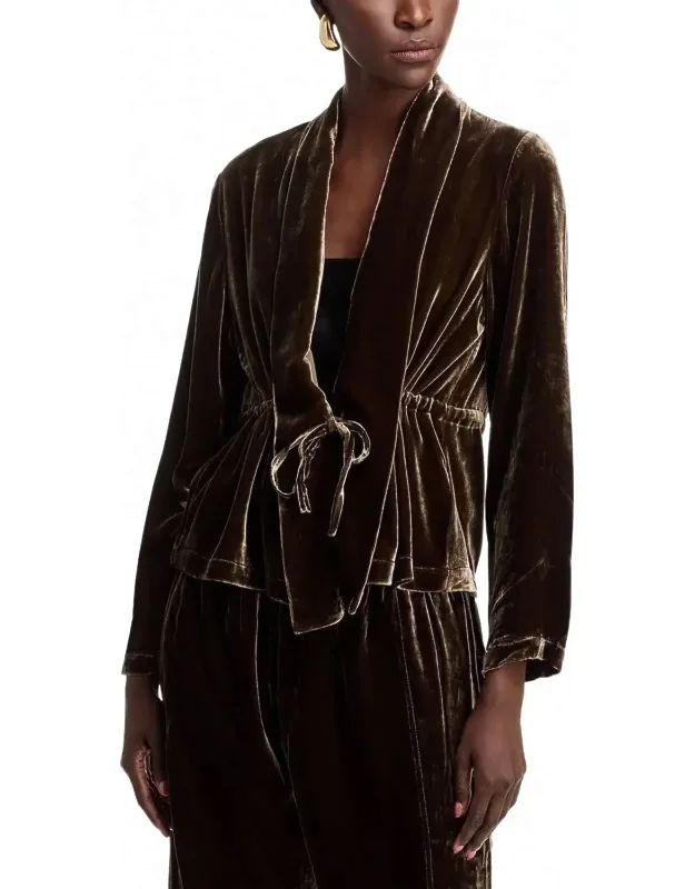 High Collar Velvet Jacket