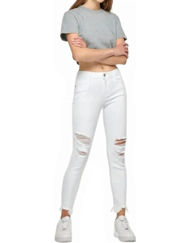 Distressed High Rise Skinny Jeans