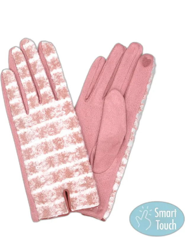 Fuzzy Checkered Plaid Gloves