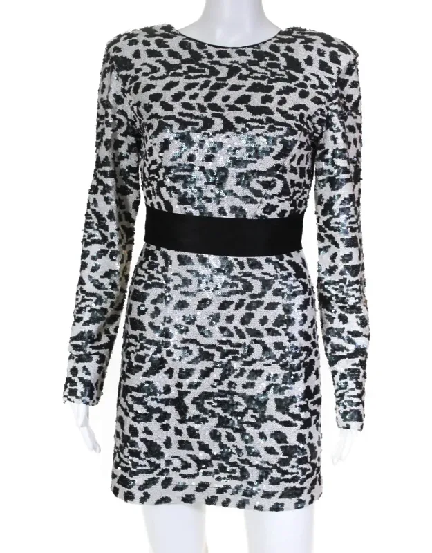 Wanda Sequined Animal Print Sheath Dress