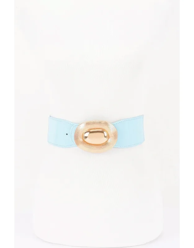 Oval Buckle Wide Waist Belt