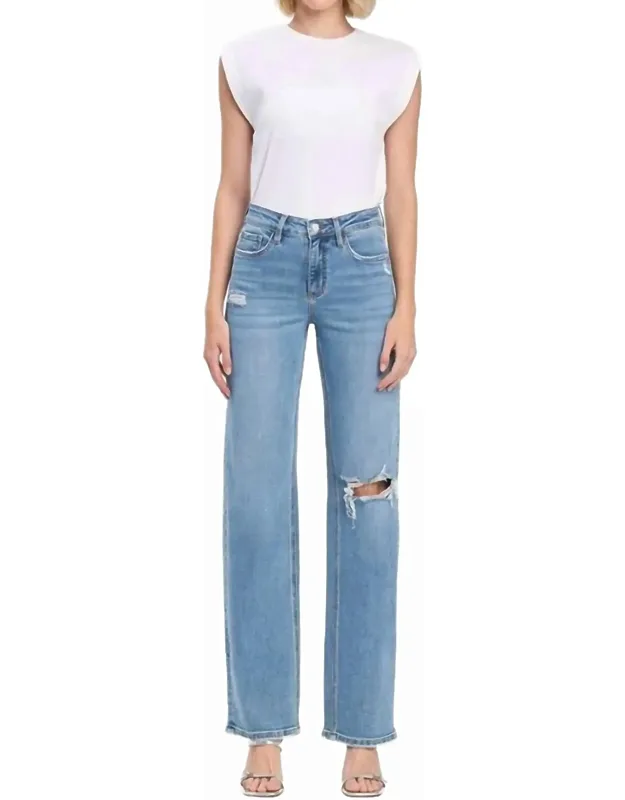 High Rise Slim Wide Jeans
