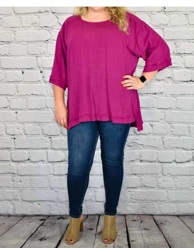 Frayed Edge Tunic Top