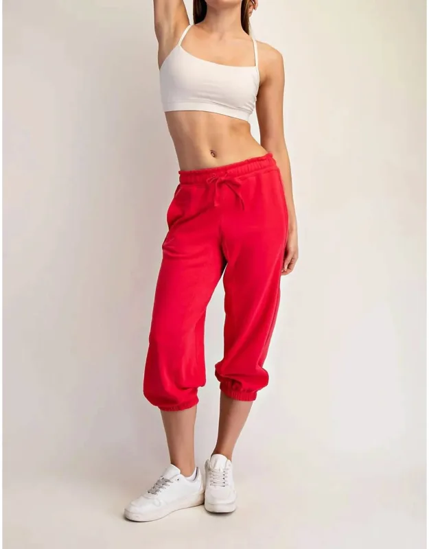 French Terry Cropped Jogger Pants