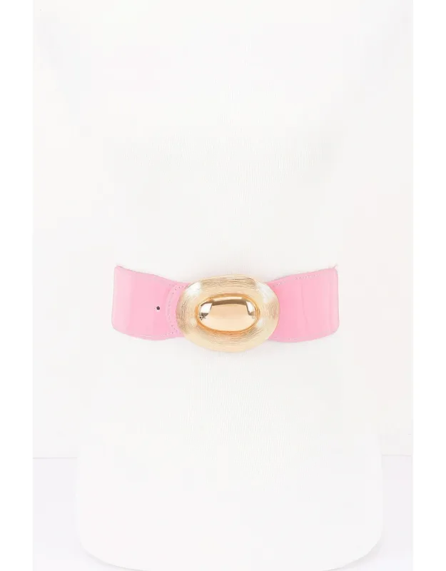 Oval Buckle Wide Waist Belt