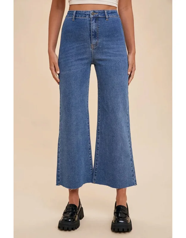 High Rise Wide Leg Cropped Jeans