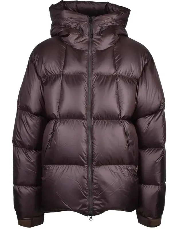 Puffy Quilted Down Jacket With High Collar