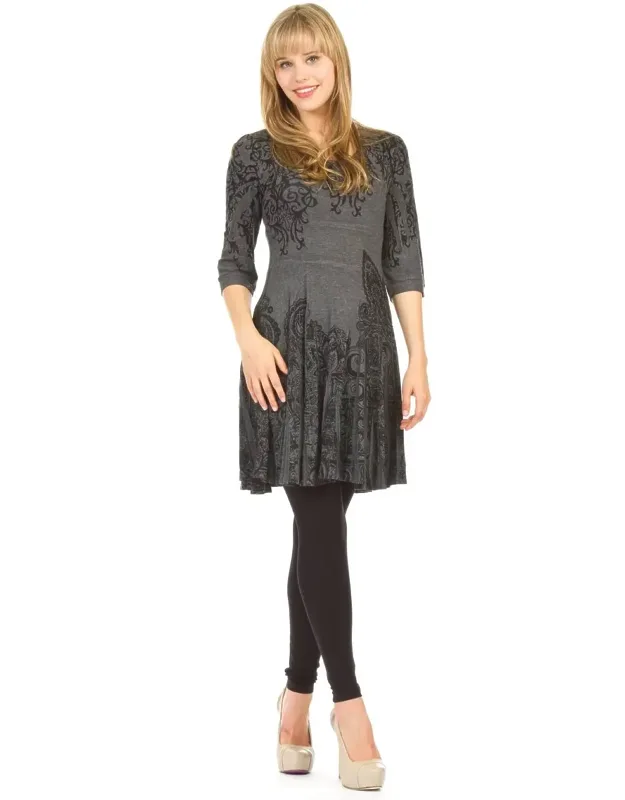 Sublimation Paisley Print Dress