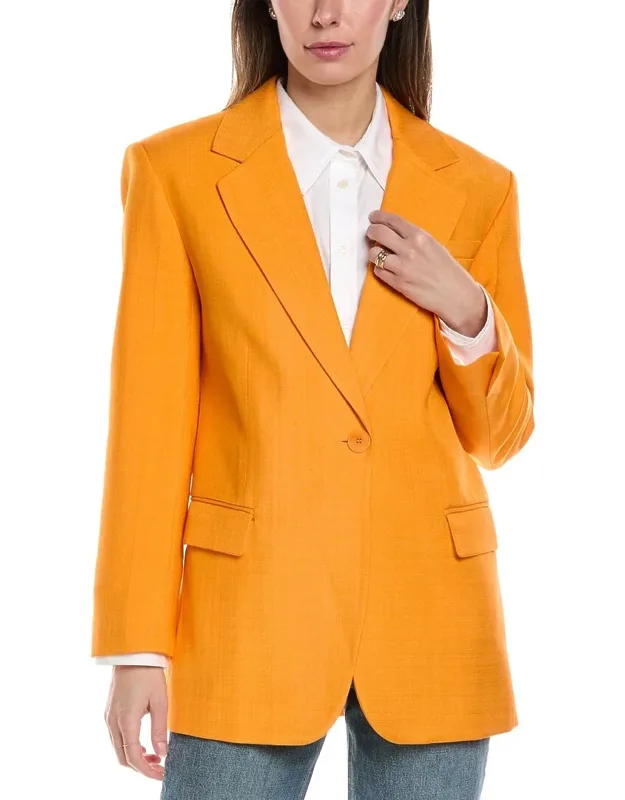 Sandro Blazer With Shoulder Padding And Notched Lapel