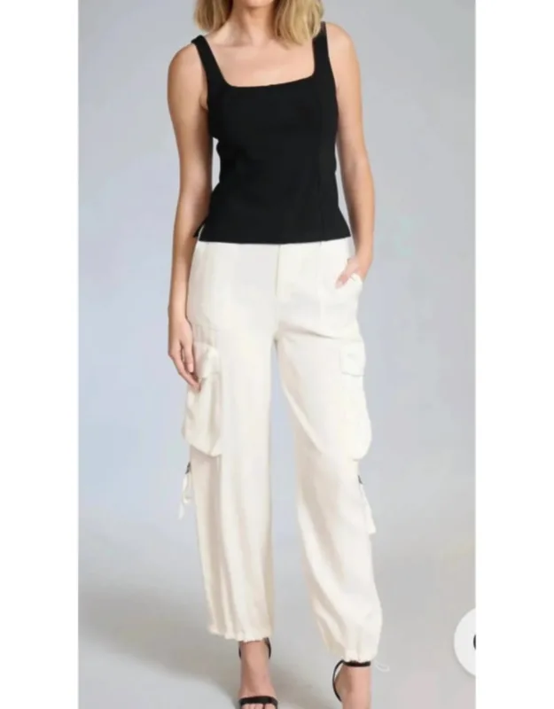 Cupro Twill Cargo Pants