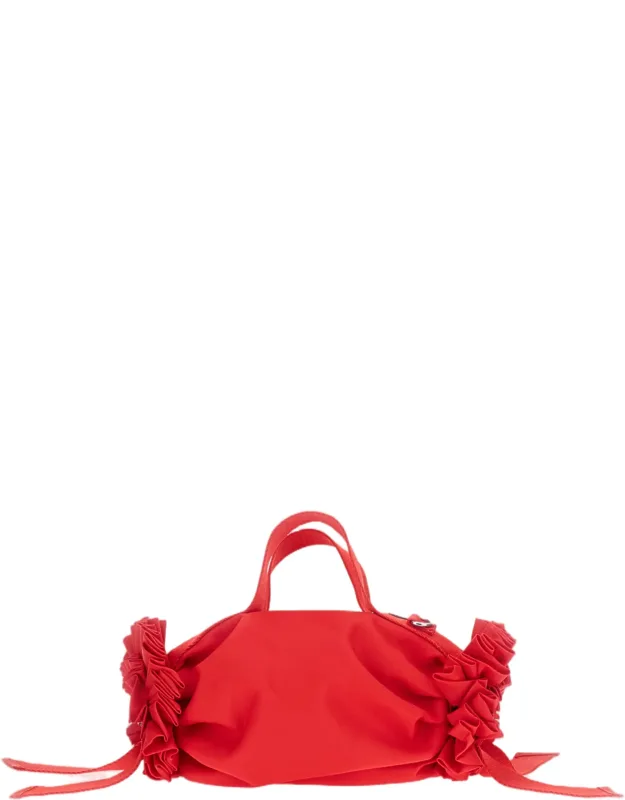 Ribbon Rosette Top-handle Bag