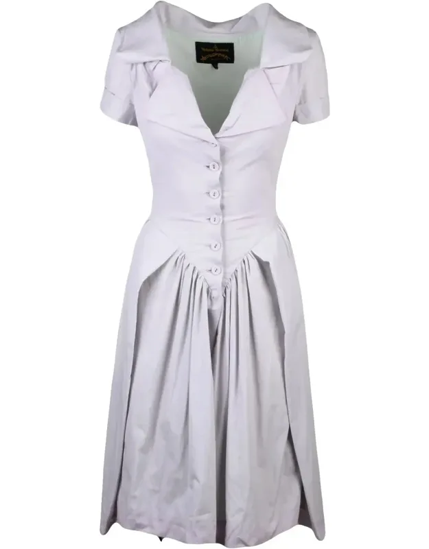 Fitted Bodice And Flared Skirt Dress