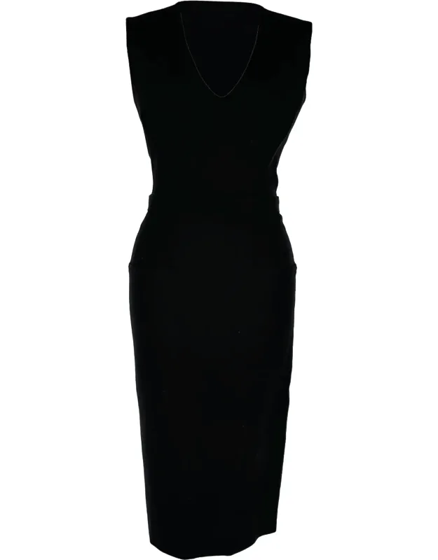 Sleeveless V-neck Fitted Dress