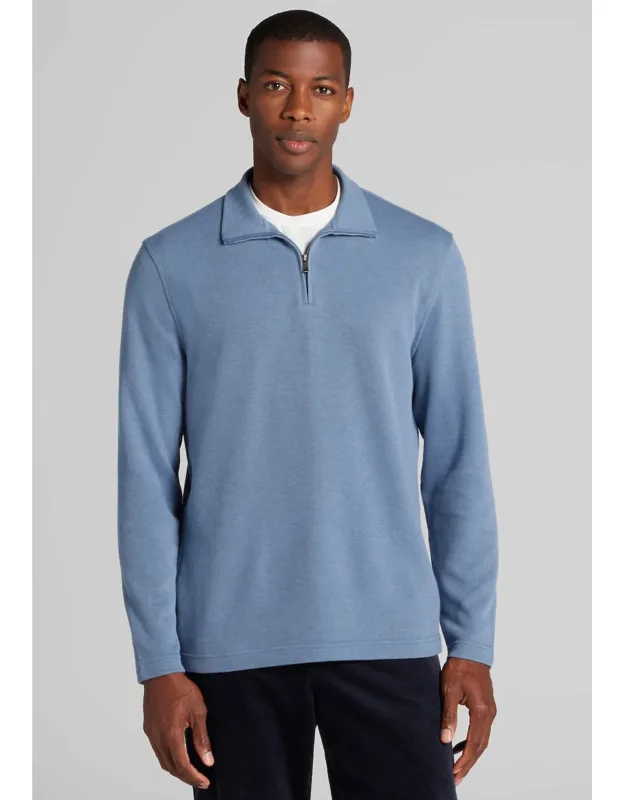 Tailored Fit French Rib 1/4 Zip Sweater