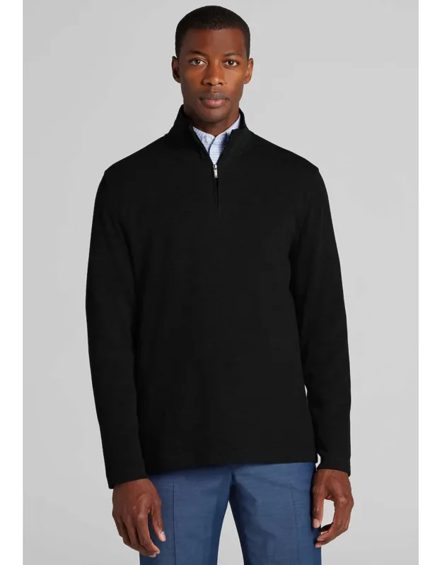 Tailored Fit French Rib 1/4 Zip Sweater