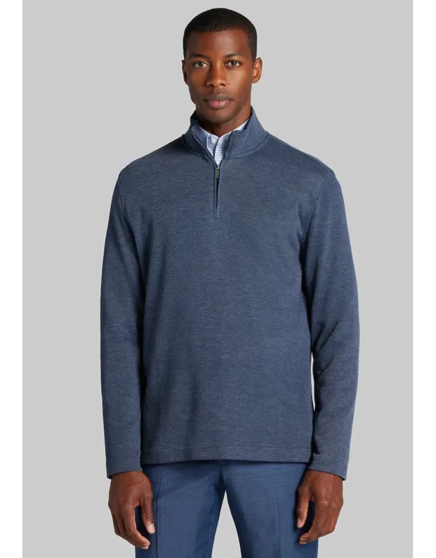 Tailored Fit French Rib 1/4 Zip Sweater
