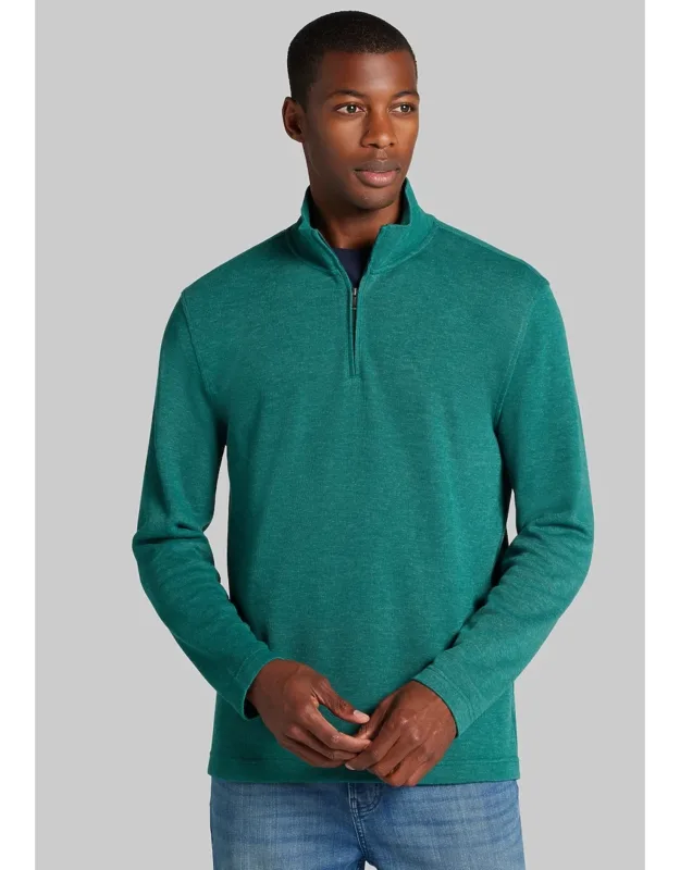 Tailored Fit French Rib 1/4 Zip Sweater