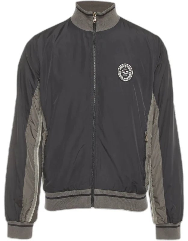 Multicolour Logo Patch Detail Synthetic Bomber Jacket
