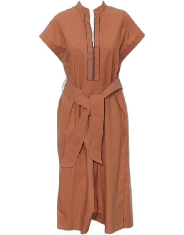 Sleeveless Embellished Belted Dress