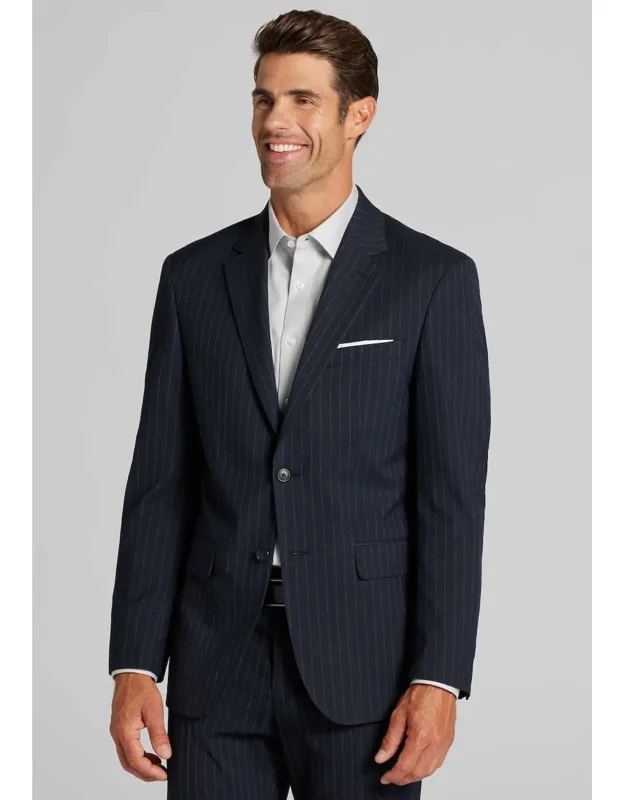Comfort Stretch Tailored Fit Chalk Stripe Suit Jacket
