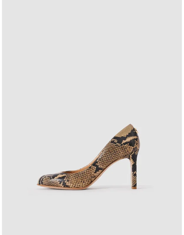Alette Snake Print Leather Heeled Pump