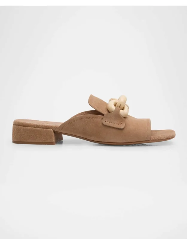 Enna Suede Chain Loafer Mules