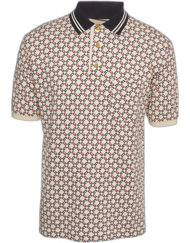 Geometric Cotton Polo T-shirt