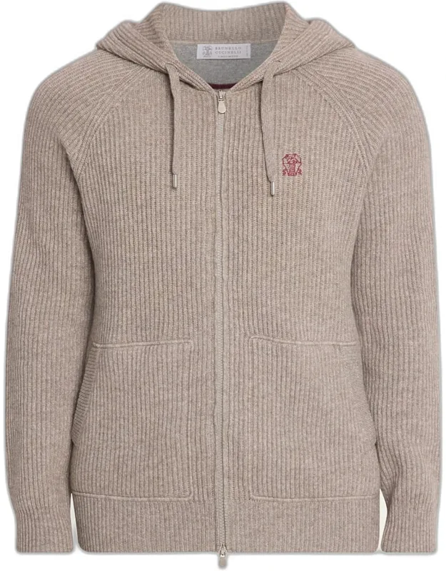 Cashmere Rib Full-zip Hoodie