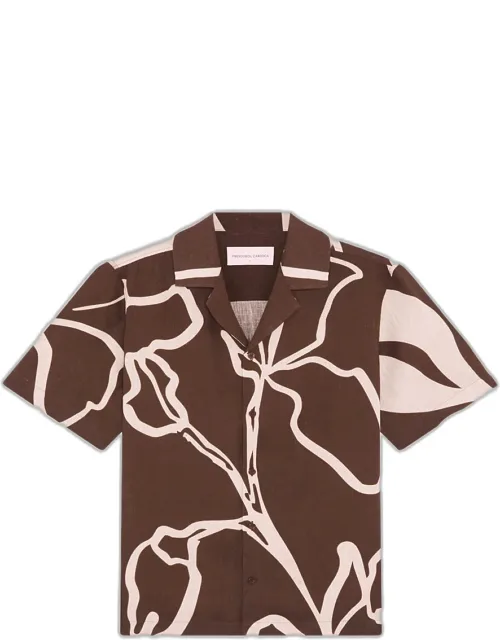 Floral-print Linen Shirt
