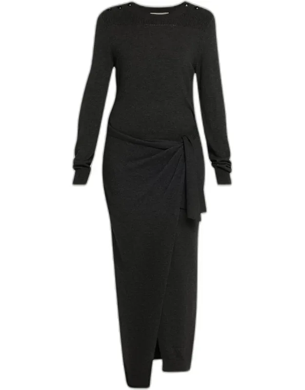 Wrap Maxi Sweater Dress