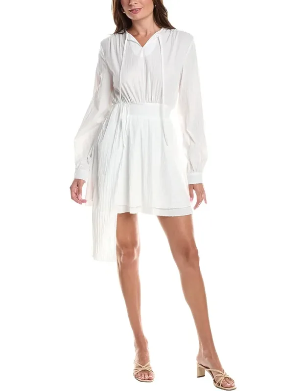 Ipponelli Mini Dress With Button Cuffs And Self-tie Neck Detail